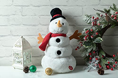 Animated Christmas Snowman Plush with LED Lights, Musical Toy for Kids, 13 Inch J154