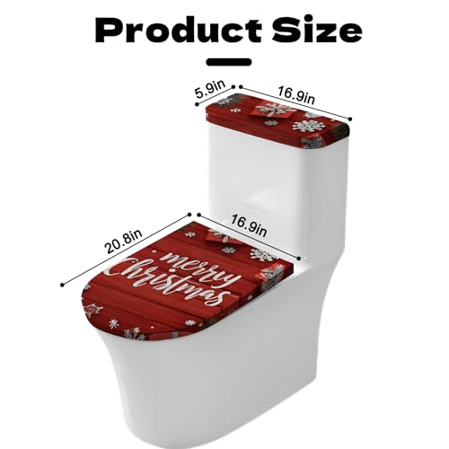 Christmas Toilet Lid Cover, Washable Seat and Tank Protector W1747