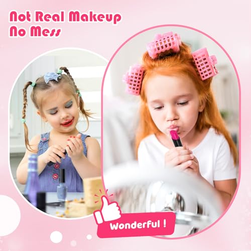 Kids Pretend Play Makeup Set with Cosmetic Bag for Toddler Girls Age 3+ M531