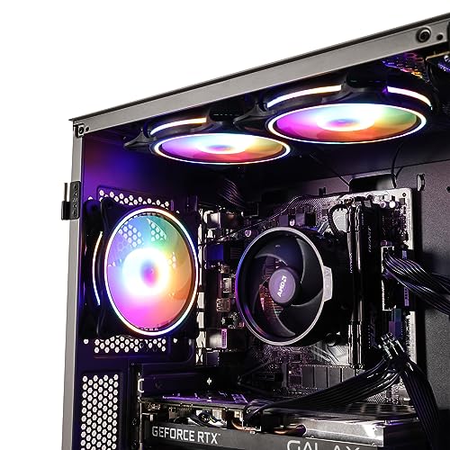 Gaming PC Desktop Computer, AMD Ryzen 5 5600, RTX 4060, 16GB DDR4, 1TB SSD, Windows 11 Pro C400