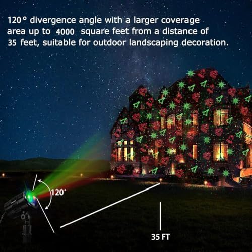 Christmas Laser Lights Outdoor Projector, Red and Green with Remote A56550