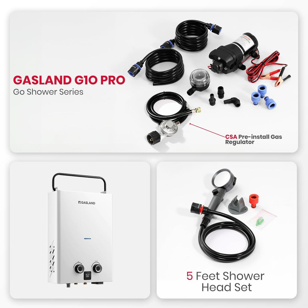 Propane Tankless Water Heater, 2.64 GPM Outdoor Portable with Pump D791