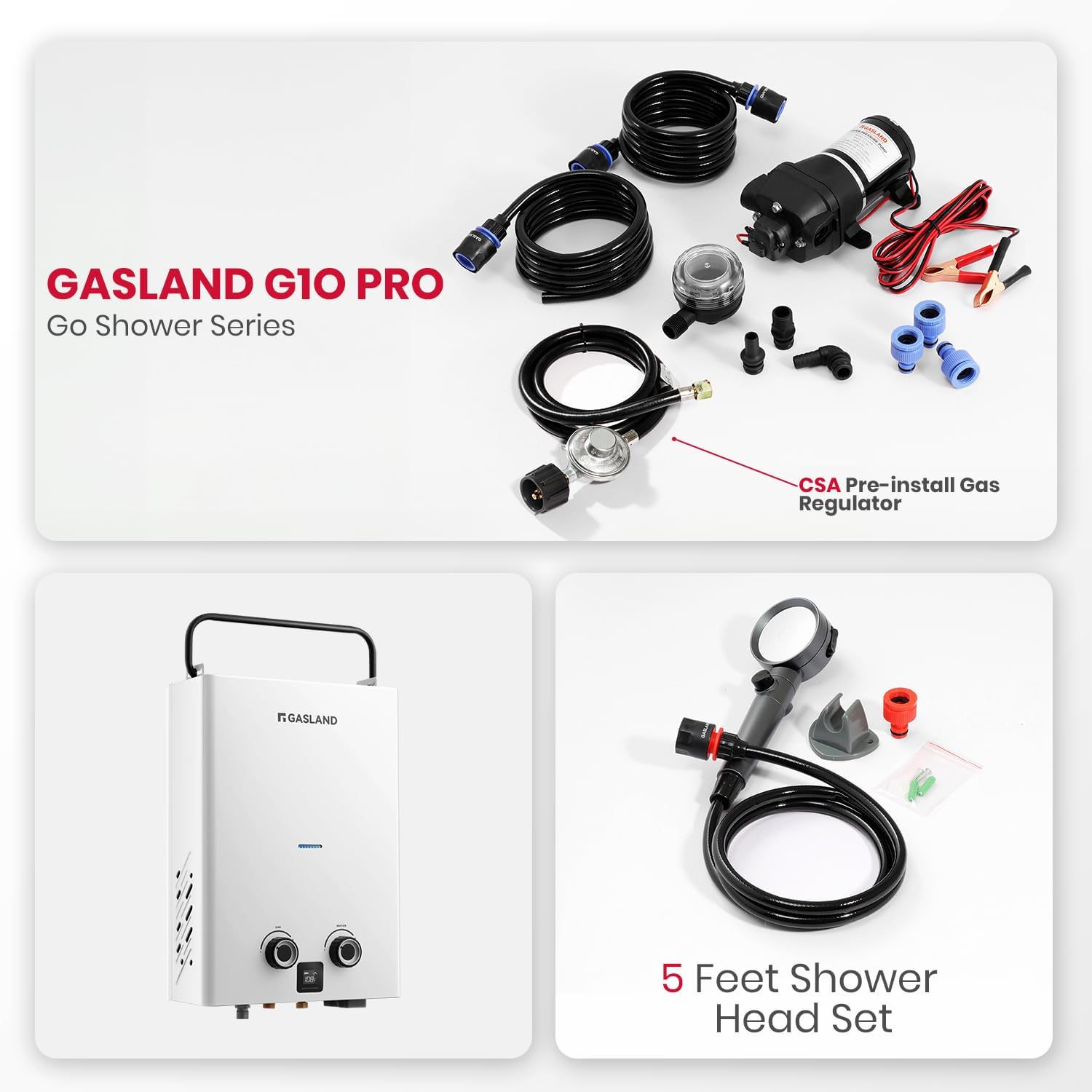 Propane Tankless Water Heater, 2.64 GPM Outdoor Portable with Pump D791
