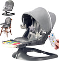 Baby Swings for Infants, Electric Portable Detachable Baby Swing Newborn, 2 in 1 - Baby Booster, Infant Swing with Pedal Piano, 5 Natural Sway Speeds and 3 Recline Positions