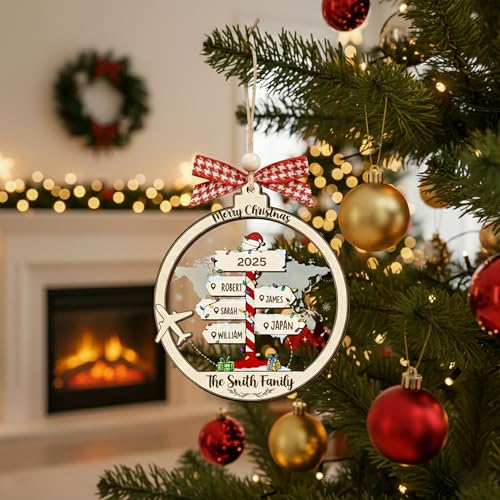 Personalized Christmas Wooden Ornaments with Family Names G463