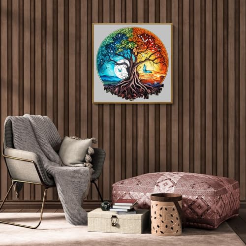 Wooden Jigsaw Puzzle for Adults, Unique Shape Tree Design, 190 Pieces F4216
