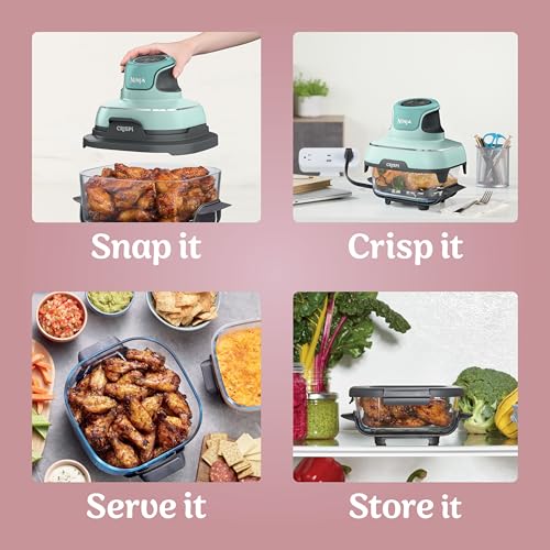 Air Fryer with Glass Containers, 4 QT & 6 Cup, Dishwasher Safe Z1664