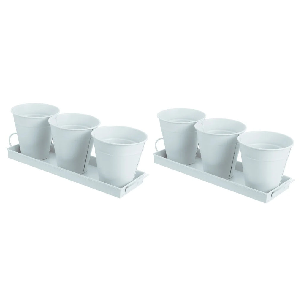 Garden Flower Pot with Tray, 6 Pack V65717
