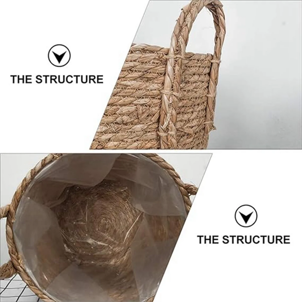 Wicker Seagrass Planter Basket with Woven Cover F351543