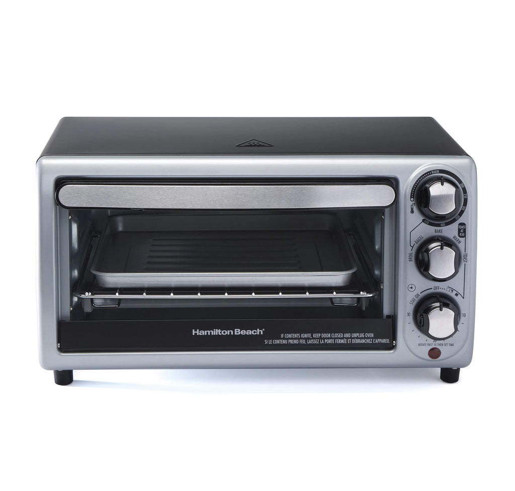 Countertop Toaster Oven with Bake Pan, Broil & Bagel Functions, Auto Shutoff, Stainless Steel O45889