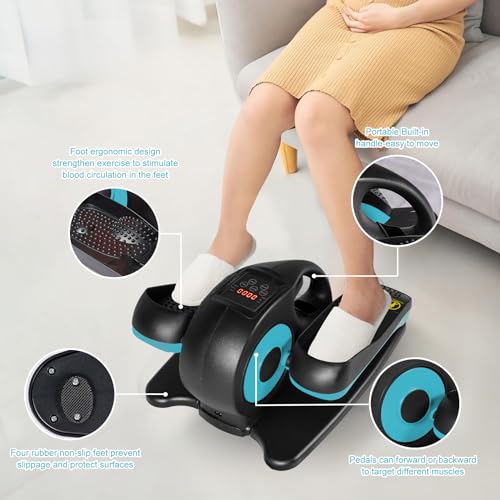 Under Desk Elliptical Machine, Seated Leg Exerciser with Remote Control P992