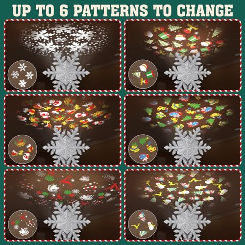 Snowflake Christmas Tree Topper LED Rotating with Projection Slides S187630