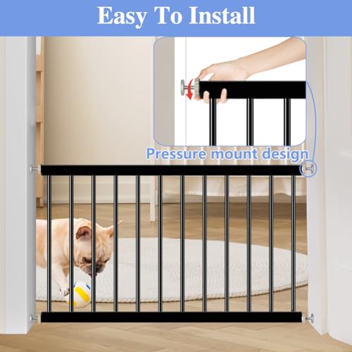 Small Dog Gate for Stairs and Doorways, Pressure Mount, White O1209