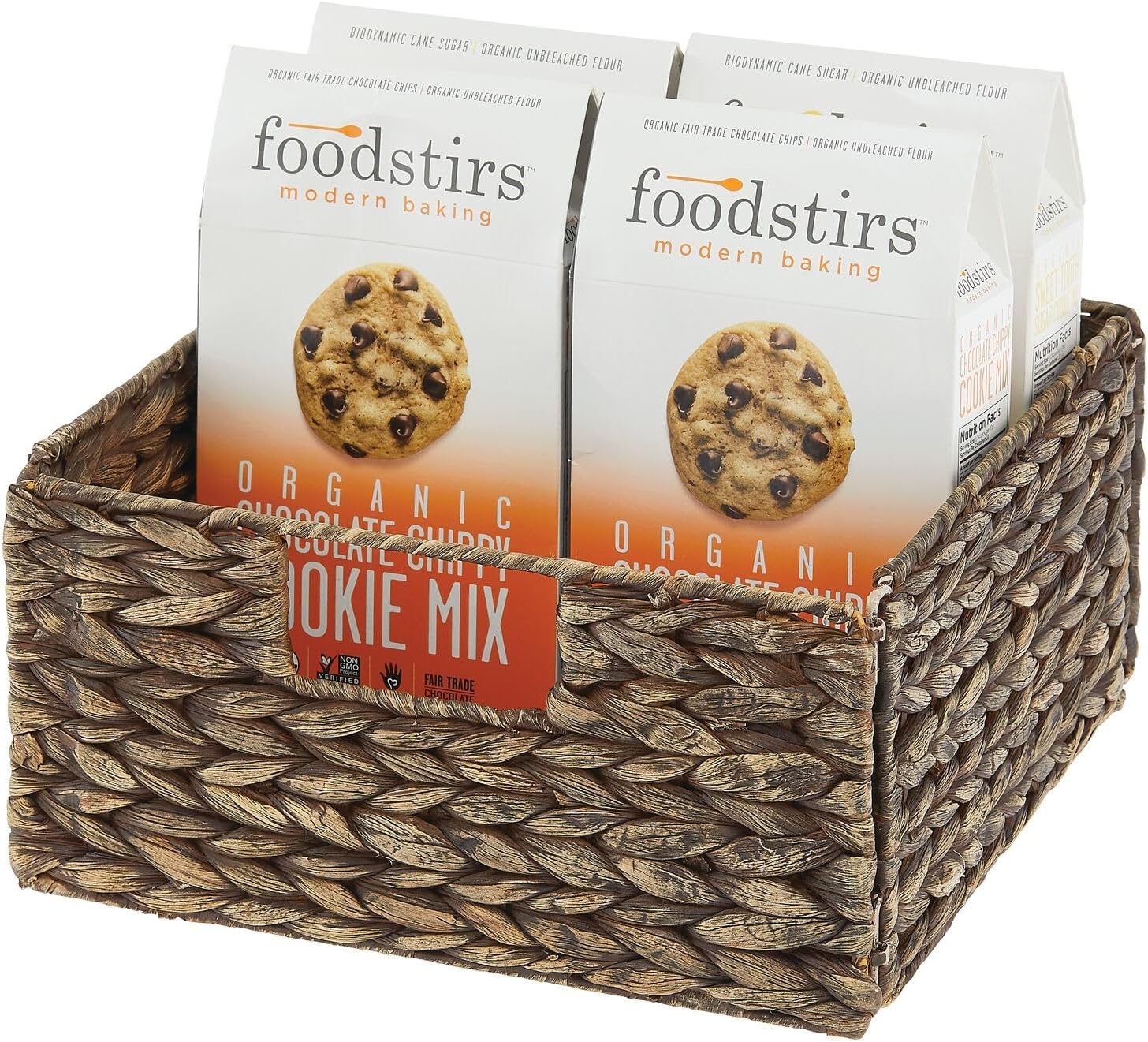 Woven Hyacinth Storage Basket with Handles, Foldable, 8 Pack L251