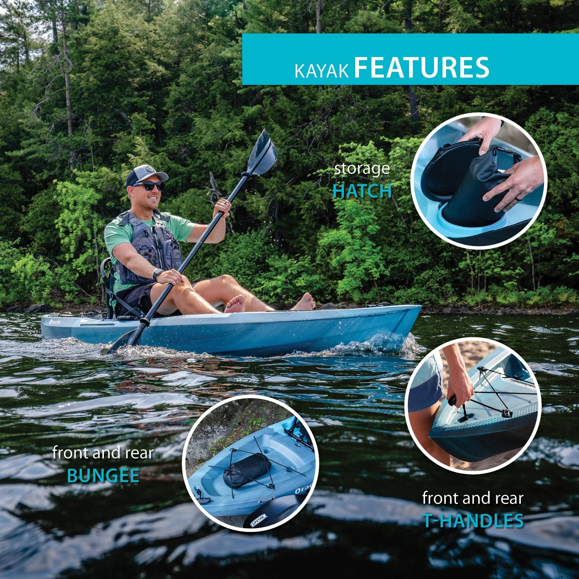Sit-on-Top Kayak, Dragonfly Blue G576631