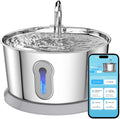 Wireless Cat Water Fountain, 135oz/4L Automatic Smart Pet Fountain Stainless Steel Dog Water Dispenser with 2.4GHz Wi-Fi App Control & 2 Replacement Filters & for Cats Inside, Dog, Multiple Pets