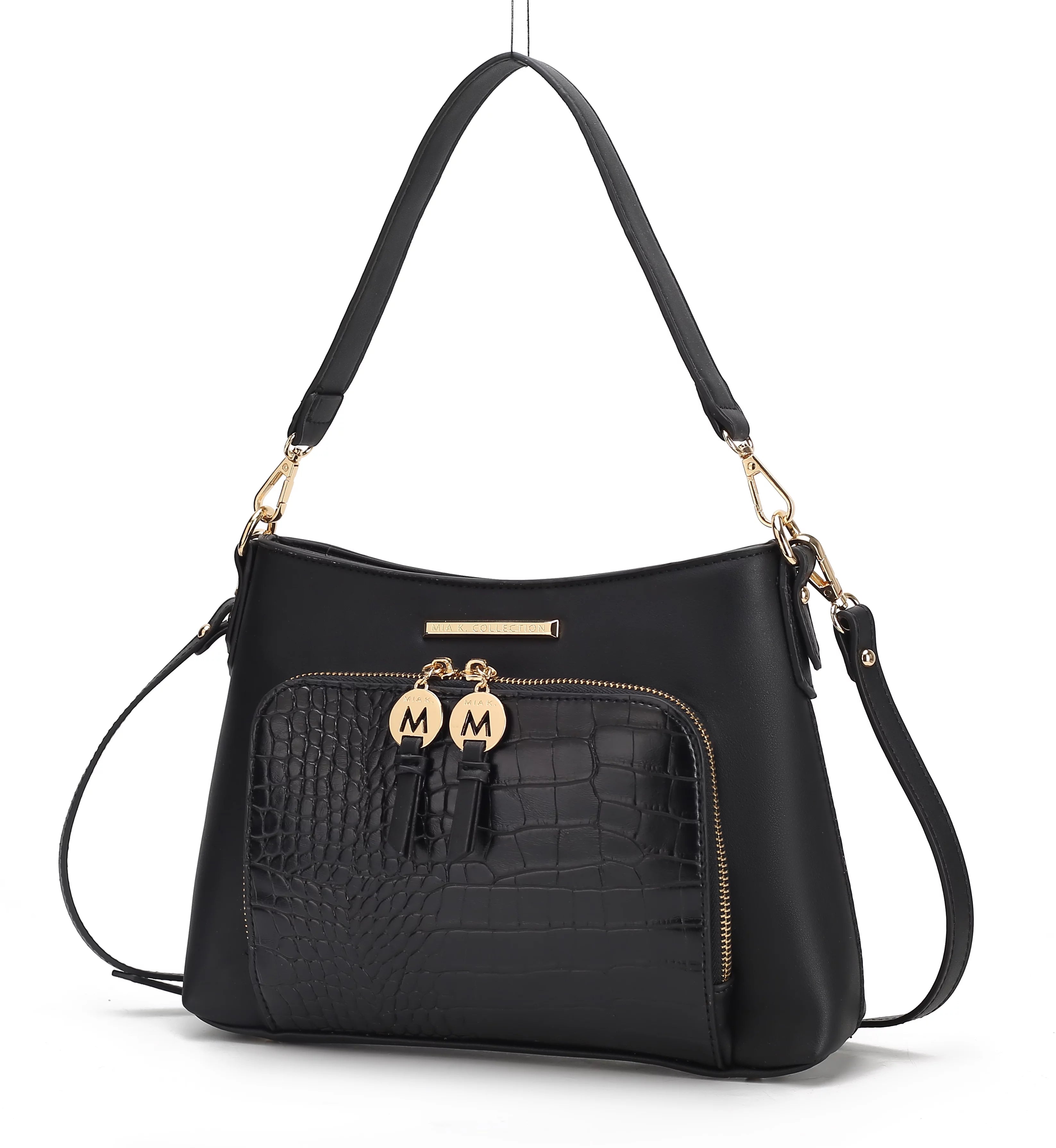 MKF Collection Anayra Vegan Leather Women's Hobo Bag, Elegant Crossbody Purse Handbag by Mia K - Black