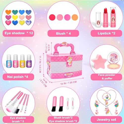 Kids Makeup Kit for Girls, Washable Pretend Play Set Q74070