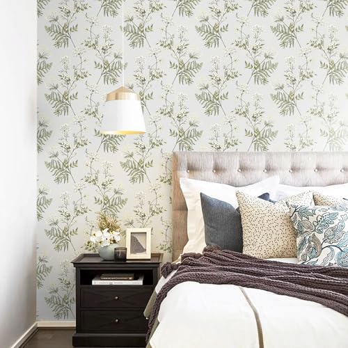 Peel and Stick Wallpaper Beige Removable Forest Tree Leaves Self Adhesive Contact Paper E64260
