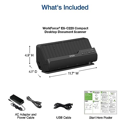 Wireless Compact Desktop Document Scanner with Auto Feeder L54226