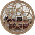 RiteSune Rustic 30" Round Wall Mirror Decorative, Large Mirror for Wall Wood Frame for Living Room Bedroom Kitchen Entryway Wall Decor, Sunflower