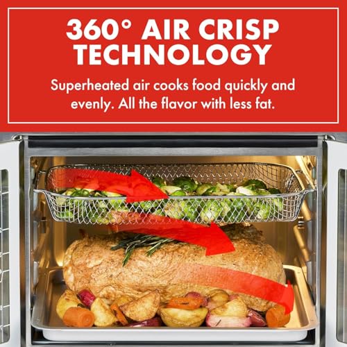 Extra Large French Door Air Fryer Toaster Oven Combo, 26QT Capacity, Stainless Steel Finish O2365