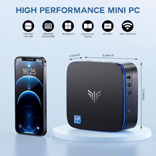 Mini PC Intel N95 8GB RAM 256GB SSD 4K HDMI Dual WiFi H81596
