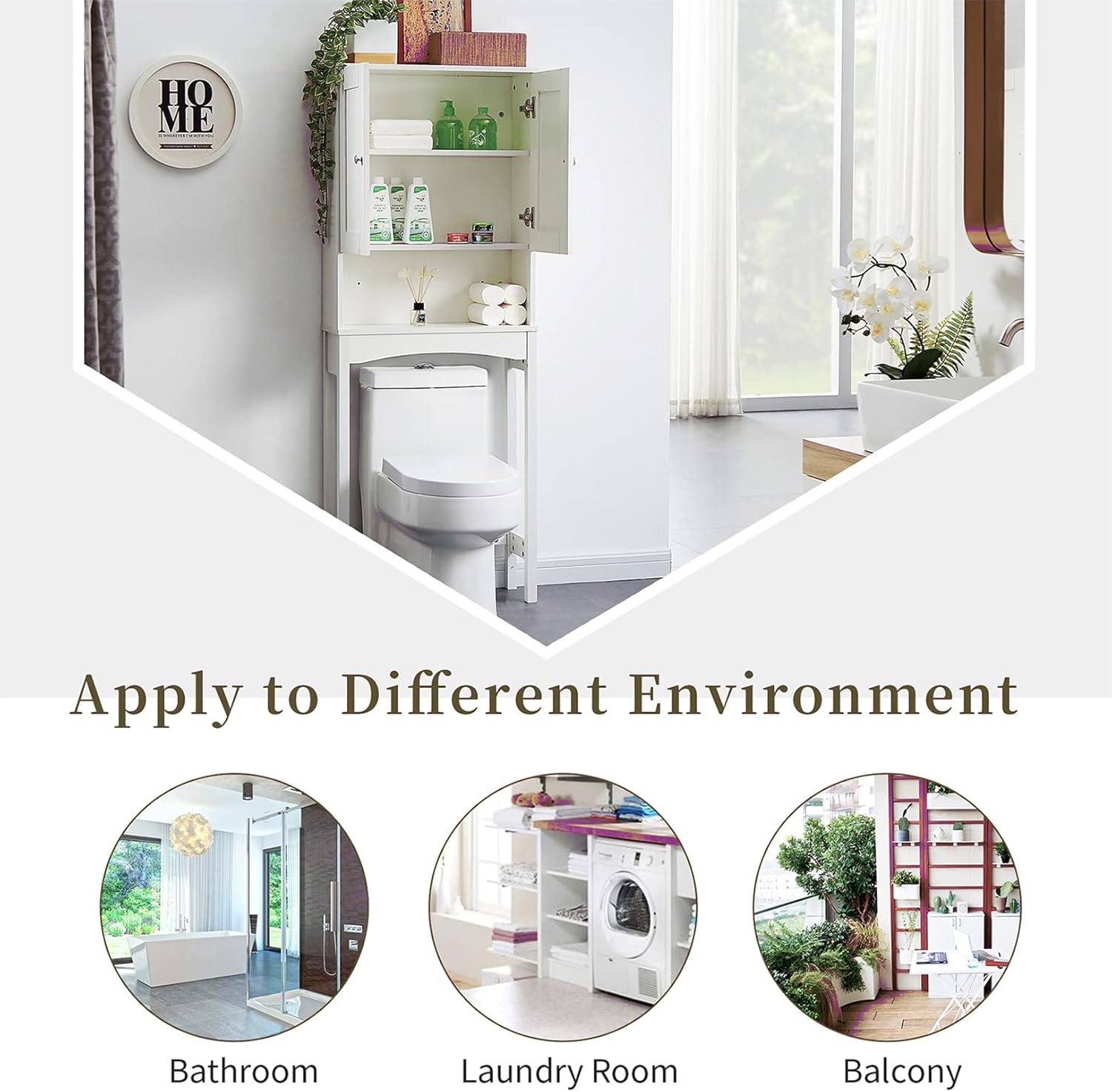 Over The Toilet Storage Cabinet with Double Doors F858
