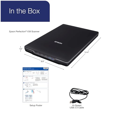 Color Photo and Document Flatbed Scanner, 4800 dpi, Black U567264