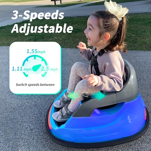 Kids Bumper Car with Remote Control, 3 Speeds - Blue U740787