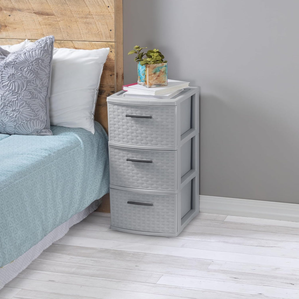 3 Drawer Weave Tower Plastic N5038