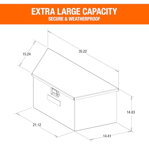 Aluminum Trailer Tongue Tool Box, 18.3 x 16.1 x 33.4 Inch, Silver Diamond Tread R156934