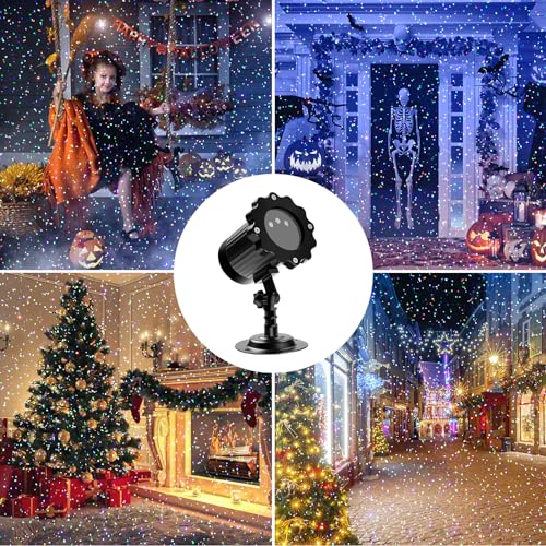 Outdoor RGB Laser Projector with Starry Sky & Firefly Effects, RF Control, IP65 for Holiday Garden Decor B94881
