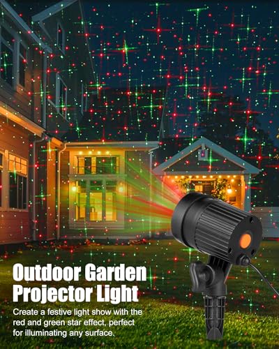 Christmas Projector Lights Outdoor Red Green Starry Waterproof Q405