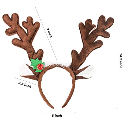 Reindeer Antlers Headband with Bells, 2PCS I5737