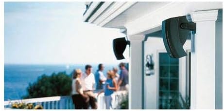 Outdoor Environmental Speakers (Pair), Black with Amplifier P9857