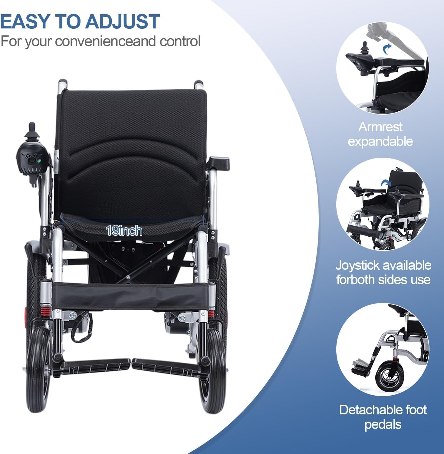 Foldable Electric Wheelchair for Adults, Heavy Duty C5487