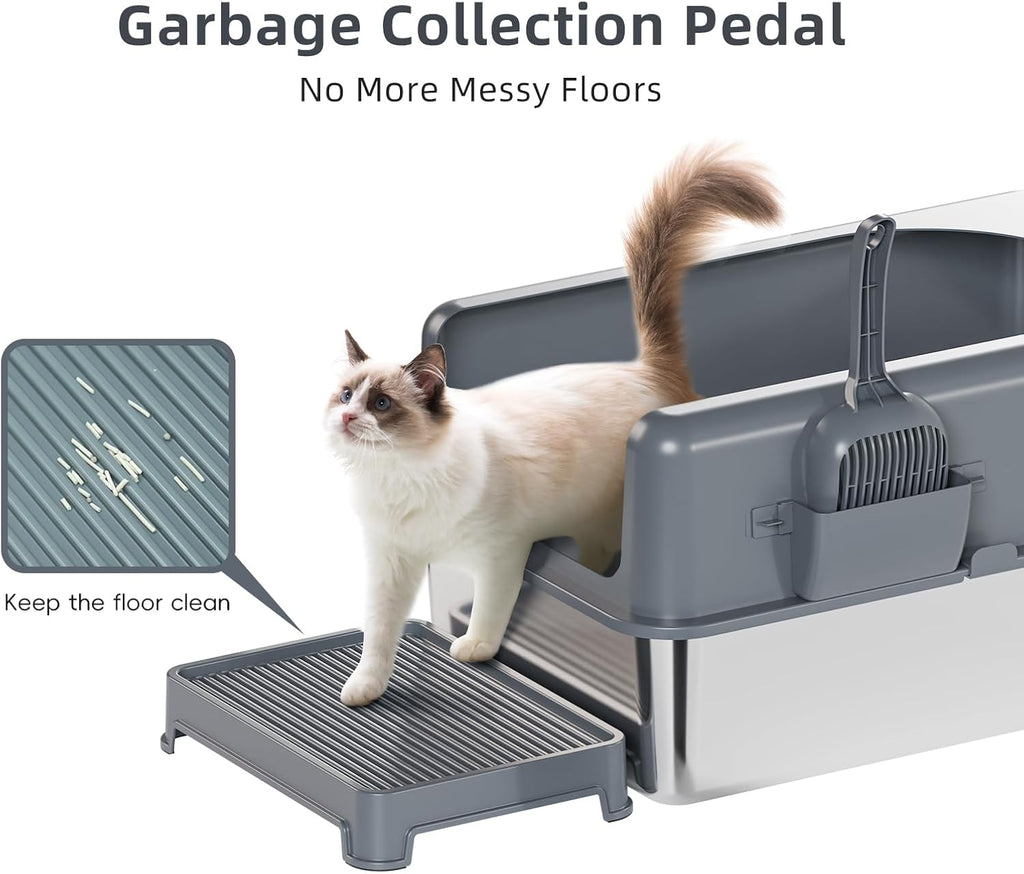 Stainless Steel Cat Litter Box with Lid, Extra Large, Easy to Clean G75117