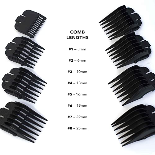 Taper Attachment Comb Set 8 Piece 1/8 to 1 Inch with Storage Caddy Q63960
