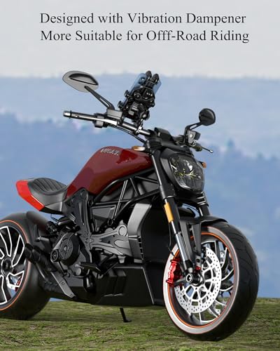 Motorcycle Phone Holder with Vibration Dampener, Anti-Shake Mount for Handlebar Q60385