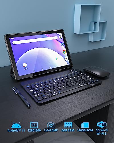 Android Tablet 10 Inch with Keyboard, Mouse, Stylus, 128GB ROM 6GB RAM N54250