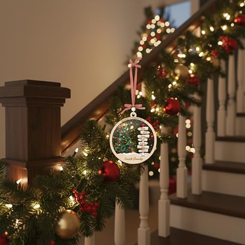 Personalized Christmas Wooden Ornaments with Family Names G463