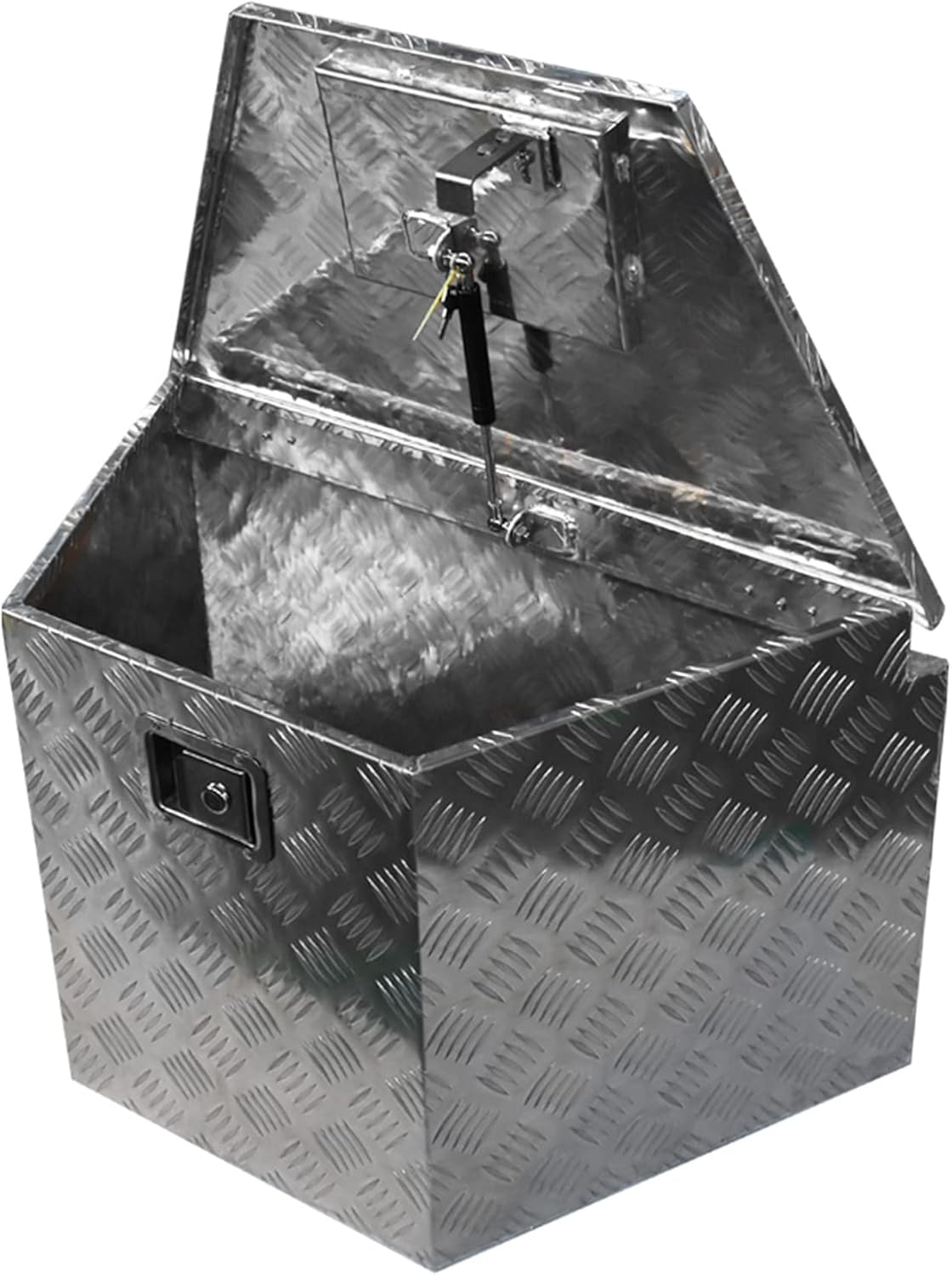 Aluminum Trailer Tongue Tool Box Diamond Tread with Lock & Keys V9757
