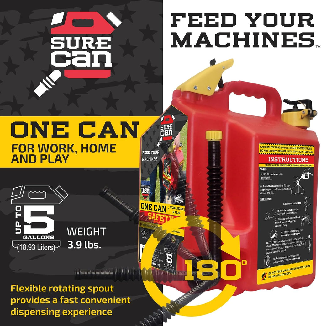 5 Gallon Safety Storage Can with Rotating Spout Y61366
