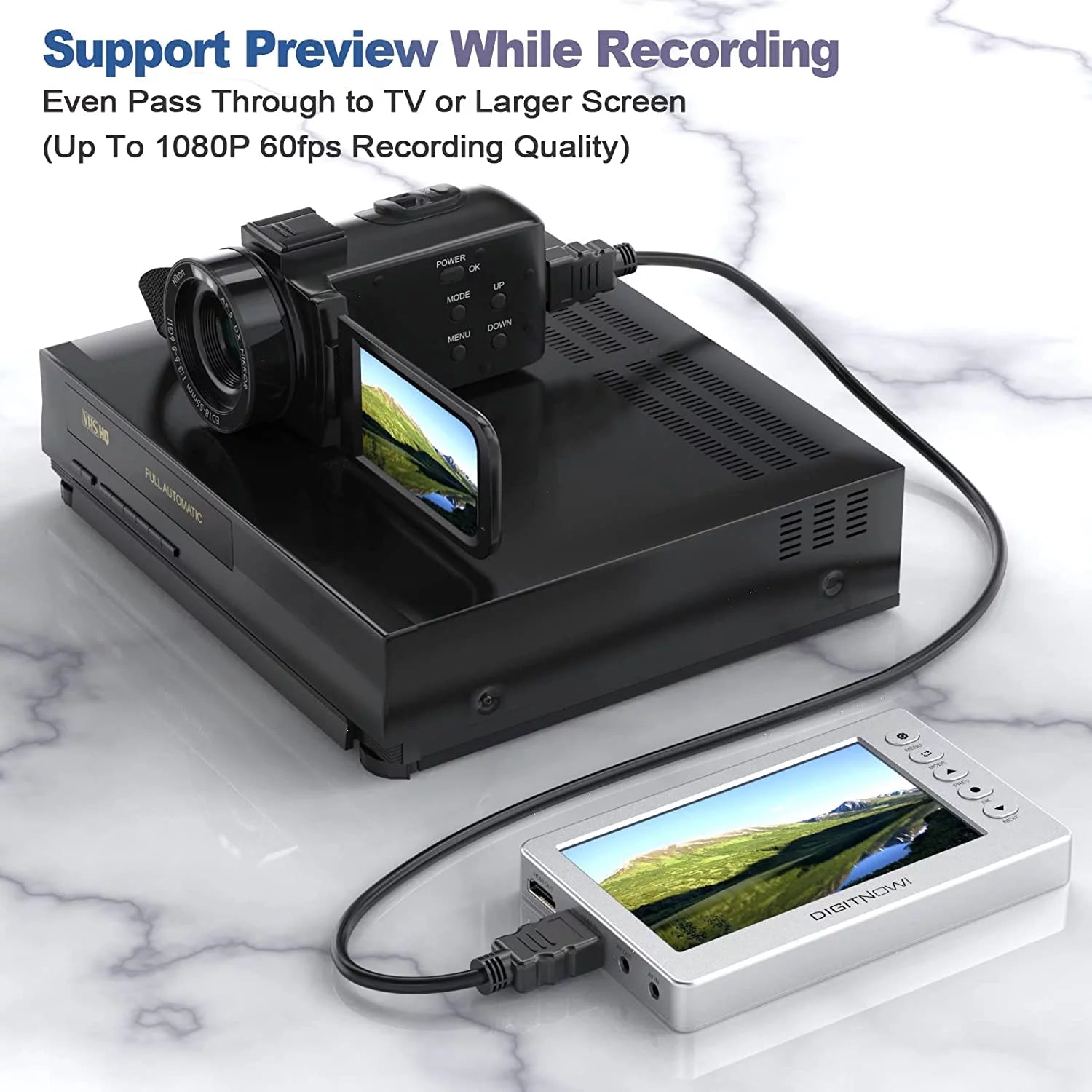 Video to Digital Converter with 5" OLED Screen, AV and HDMI Support K881