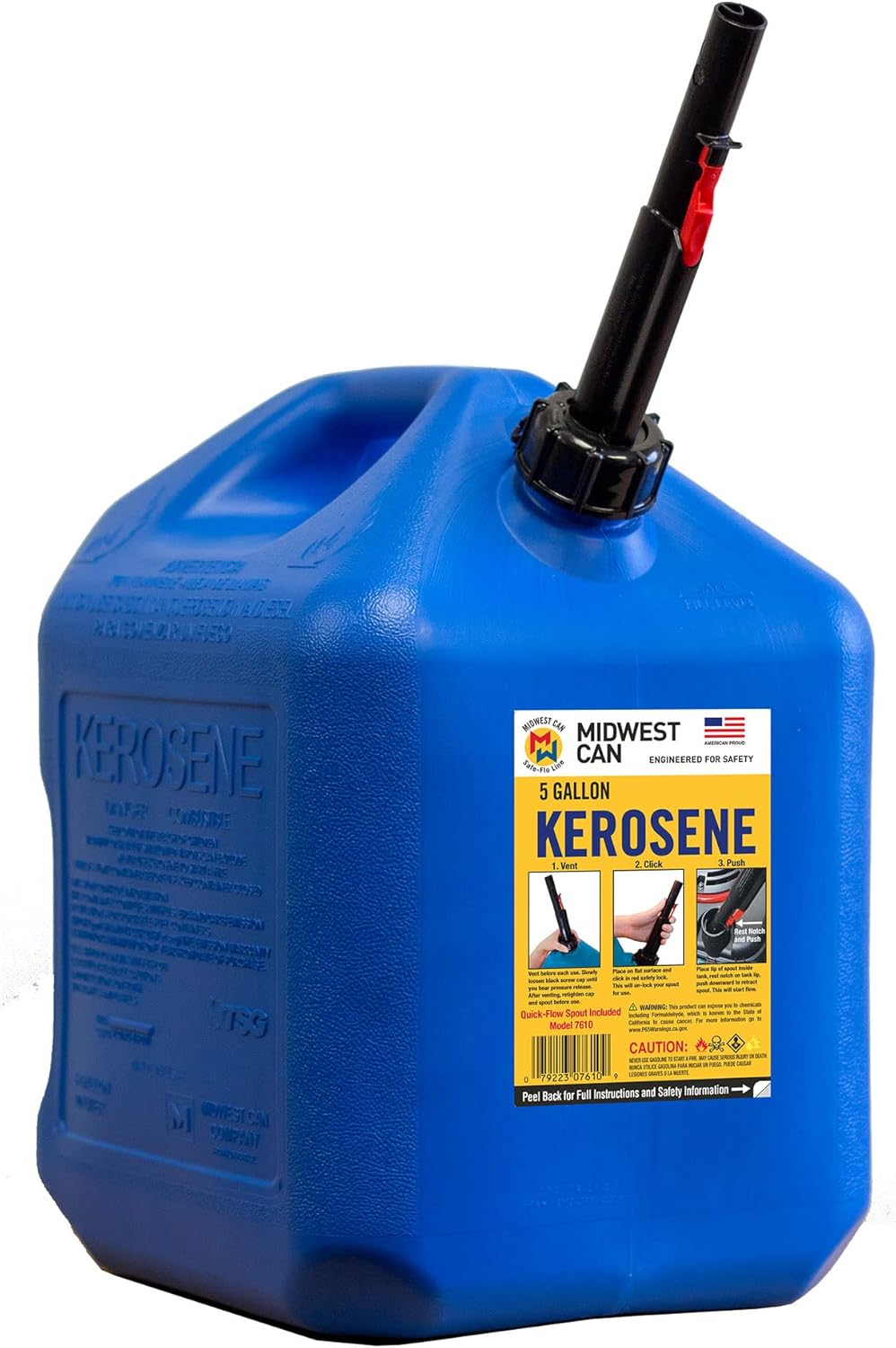 5-Gallon Kerosene Gas Can Container with Quick Spout, Blue (2 Pack) Q144