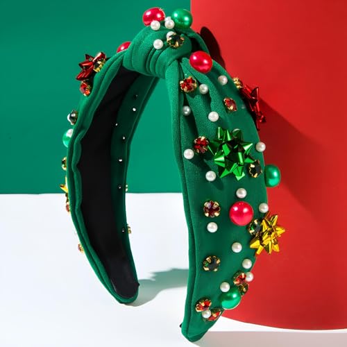 Christmas Pearl Rhinestone Headband for Women Holiday Party Hair Accessory K88231