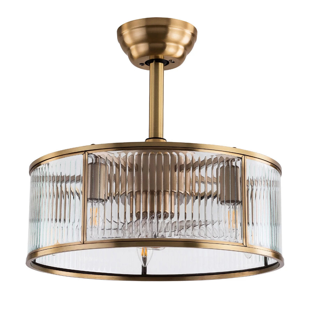 Farmhouse Ceiling Fan Light Gold With Remote Control S819588