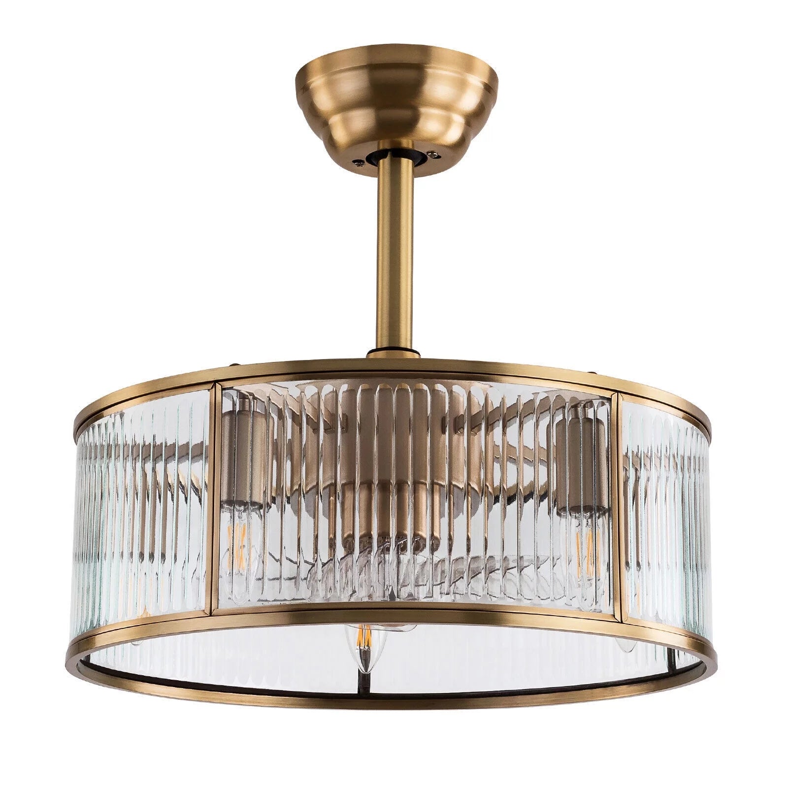 Farmhouse Ceiling Fan Light Gold With Remote Control S819588
