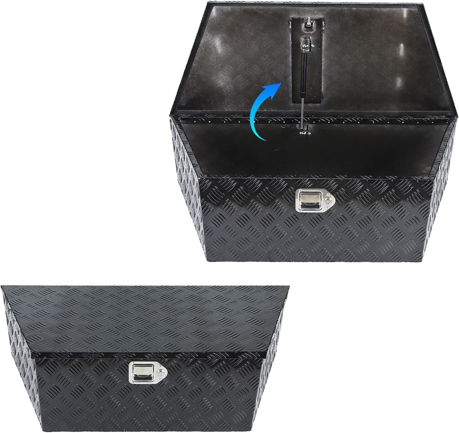 Trailer Tongue Tool Box with Lock and Keys, 39" x 16.5" x 12", Black A350